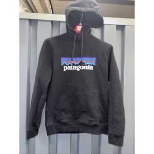 Patagonia Uprisal Drawstring Hoodie Adult Small Black Sweatshirt Logo Print